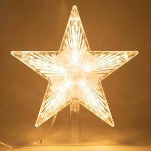 Christmas Tree Topper Star Warm White Light Christmas Tree Decor for Christmas Holiday Home Fit for General Size Xmas Tree, 8.7 Inch