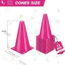 12pcs Cones 9 Inch Soccer Cones and Plastic Traffic Cones, Durable Cones for Sports Training, Ideal for Soccer, Basketball, Football, Skating, and Agility Drills Practice