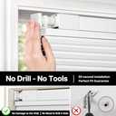 Lazblinds Upgraded Top Down Bottom Up (TDBU) Honeycomb Blinds, No Drill No Tools Easy Install Cordless Cellular Shades for Windows 34" W x 64" H, White - Blackout