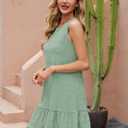 Naggoo Womens Sundress Summer Dresses for Women 2026 Sleeveless Tank Dress Spring Beach Boho Mini Dress (Green, XXL)