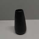 Luxury Black Ceramic Vase, Modern Ribbed Fluted Design, Flower Vase for Home Decor, Small Cute Vase for Pampas Grass, Living Room, Dining Table, Farmhouse, Office Decor, Bedroom, Table, Kitchen Shelf (Medium 7.2 Inches)