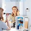 Small Mini Fridge, 18L Portable Tiny Fridge for Skincare, 120V/12V Makeup Refrigerator Mini, Thermoelectric Cooler & Warmer for Drinks, Food, Cosmetics for Office/Dorm/Car/Travel, White