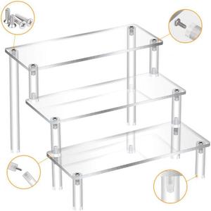 Acrylic Display Riser, Clear Perfume Organizer Stand, Cupcake Stand Holder, Dessert Table Display Shelf, Skin Care Organizer Collectibles Display Stand for Decoration and Organizer, 3Tier (3 Tier/7.877.875.91")