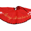 N&T NIETING Burlap Christmas Tree Skirt, 30 Inches Rustic Xmas Tree Skirt for Christmas Decorations, Merry Christmas Tree Ornaments, Holiday Home Decor (Red)