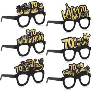 Sumind 24 Pcs Birthday Glasses Decoration Paper Eyeglasses Birthday Sunglasses to Wear for Men Women Table Decor Party