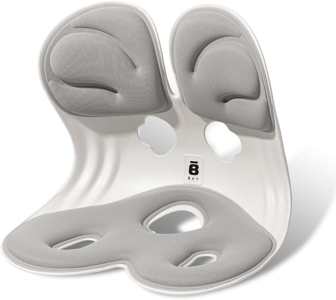 BKT Seat Cushion Chair Ergonomic Office Chair Cushions Lumbar Support for Seat Pillow Ideal for Students Office Workers Nursing Mothers Long Sitting Outdoor Fishing Floor (Grey)