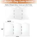 Clear Acrylic Dog Gate, Indoor Pet Barrier, Free-Standing 24" H Foldable 3-Panel Fence for Puppies & Small Dogs, No Drilling, Visual Boundary for Doorways, Hallways, Kitchens & Pet-Free Areas