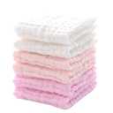 MUKIN Baby Washcloths and Burp Cloths, Soft Absorbent Towels for Newborns, 6 Pack, 12x12 Inches (Pink)