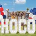 Homecoming Decorations 2025 Marquee Letters 4 Feet Tall HOCO Decorations 2025 Large Light Up Letters HOCO Sign Party Backdrop Outdoor Yard White Cardboard Sign