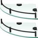 Crowye 4 Pcs Corner Shower Shelf 2-tier Glass Corner Shelf Stainless Steel Wall Mounted Bathroom Organizer for Storing Shower Gel Shampoo Brush, 9.25 Inches (Black)