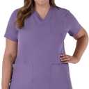 Hanes Women's Scrubs Healthcare Top, Moisture-Wicking Stretch Scrub Shirts, Ribbed Back Panel (X-Large)