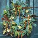 12Pcs Camel Velvet Christmas Tree Bows Ornaments Vintage Velvet Ribbon Bows for Tree Garland Wreath Indoor Outdoor Christmas Decor Xmas Decorations 1'' Wide, 5 * 7 inch