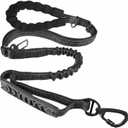 Bungee Leash for Large Dogs that Pull, No Pull Shock Absorbing Dog Leash, Heavy Duty 6FT Tangle-Free Training Lead up to 110lbs (BLACK)