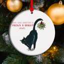 Meowy & Bright - Black Cat Lover Christmas Ornament 2025, Cat Mom Xmas Gift (C13)