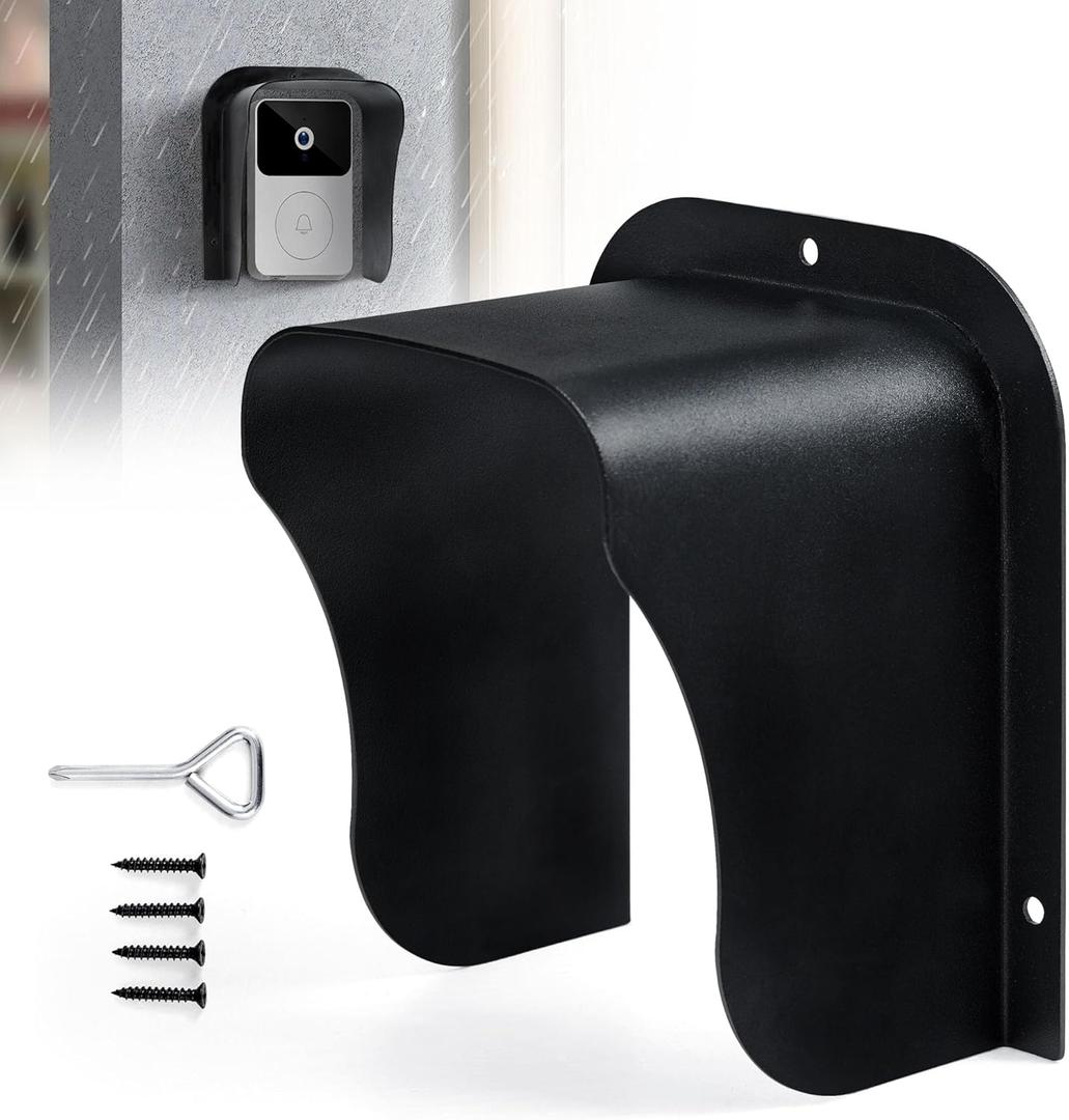 Ring Doorbell Cover Weatherproof, Large Metal Ring Doorbell Protector, Access Control Rain Cover, Outdoor Keypad Cover Protector, Ring Video Doorbell Waterproof Cover, Camera Doorbell Cover Black (1 Pack)