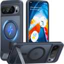 TORRAS Magnetic & Stand for Google Pixel 10 Pro XL Case, Fit for MagSafe & Pixelsnap, Military Grade Drop Protection, Slim for Pixel 10 Pro XL Phone Case with Sturdy Kickstand, Translucent Matte Black