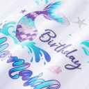 Birthday Girls Toddler Shirt Cotton Mermaid Birthday Short Sleeve Tees Girls Birthday Outfit for 3rd 4th 5th (White)