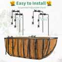 Tessco for you 6 Pieces Railing Planter Boxes, 24 Inches Window Box Planters with Coco Liner and Adjustable Brackets for Deck Porch Fence Patio Balcony Gardening Outdoor Plants
