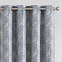 jinchan Blue Printed Curtains 63 Inch Length for Living Room Grommet Jacquard Curtains with Herringbone Pattern Modern Room Darkening Drapes Bedroom Window Curtain Set 2 Panels