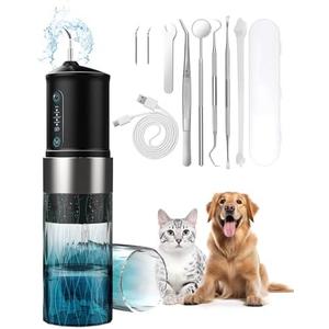 YABIFE Non-Vibrating Ultrasonic Tooth Cleaner for Dogs with Water Cooling System. Dog Plaque and Starter Remover, with Dental Care Kit and Teeth Brush, 3 Cleaning Modes with Lighting