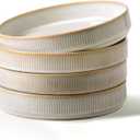 famiware Star 8.25" Pasta Bowls, Large Dinner Bowls Set of 4, Salad Bowl Plates, Shallow Bowls for Eating, Cappuccino White