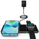 2 in 1 Wireless Charger, 15W Dual Wireless Charging Pad for iPhone 15/15 Pro/14/14 Pro/13/13 Pro/12/12 Pro/11/X, Samsung S23/S22/S21, Airpods 3/2/Pro, iWatch 8/7/6/SE/5/4/3/2(with QC 3.0 Adapter) (Black)