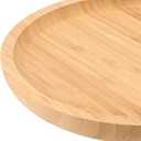 4 Pack 8 Inch Bamboo Plant Saucer, Round Bamboo Serving Tray, Wood Plant Drip Trays for Pots Indoor Outdoor Succulent Flower