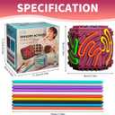 Sensory Activity Cube with 10 Strings - Anxiety Relief Fidget Toy for Children/Adults, Autism ADHD Focus, Compact Stress Reducer for Travel (red)