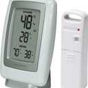 AcuRite 00611 Indoor Outdoor Thermometer with Wireless Temperature Sensor & Hygrometer White Small