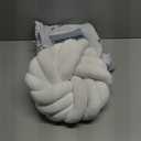 Fumete 2 Pcs 14 Inches Knot Pillow Round Throw Soft Plush Knot Ball Pillow Handmade Knotted Modern Home Decorative Cushion for Bed Bedroom, Sofa, Couch (White)