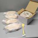 Chocolate Fondue Pot Set Electric Melting Machine, 4-Cup Capacity 4 Trays 5 Forks 1 Spatula Cheese Warmer, Ideal Gift for Couple Family & Date Night Idea House Warming Holidays Essentials (Cream White)