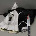 Art the Clown Costume Clown Jumpsuit Men Women Outfit Black White Bodysuit Full Set Halloween Costume With Mask (XX-Large)