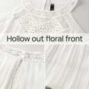 ZESICA Women's 2025 Summer Halter Chiffon Mini Dresses Sleeveless Hollow Out A Line Flowy Ruffle Beach Vacation Sundress (White, XL)