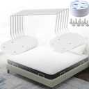 6 PCS Mattress Retainer Bar, Mattress Holder In Place With Double Sided Tape, Wider Taller Non Slip Mattress Gripper Keep Mattress From Sliding, Mattress Slide Stopper For Platform Bed Frame, White