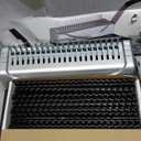 MAKEASY Binding Machine, 21-Hole, 450 Sheets, Comb Binding Machines with 1 Box Comb Bindings Spines, Comb Binder for Letter Size, A4, A5 Paper (Silver)