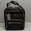 LUGGEX Underseat Carry On Luggage with Wheels, Stylish Lightweight Under Seat Luggage, Soft Sided Personal Item Suitcase for Short Trip (Black, 16 Inch)