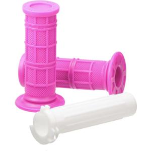 PW50 Grips, PW50 Handlebar Grips for Yamaha PW50 Peewee Y-Zinger PW 50cc PY 50 YT60 YT60L Kid Bikes 3/4 Half-Waffle Handle Bar Soft Grip Throttole Tube Accessories (Pink)
