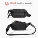 Tomtoc 1.5L Sling Bag with RFID Blocking, Crossbody Bag Minimalist Chest Shoulder Pack for Men and Women, Water-resistant Lightweight Casual Waist Fanny Pack for Travel, Daily Use