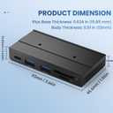 EJAY 5-in-1 Magnetic USB 3.0 Hub with SD/TF Card Reader, 5Gbps USB Data Hub for Desk, Magnetic Hub for PC Case, Powered USB 3.0 Hub Desk Mount for MacBook, PC, 3-Way Mounting, Black
