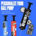6 x SPORTBIT Ballpump for Sports Balls - Basketball Pump for Sport Balls - Football & Soccer, Basketball, Volleyball Pump, Swim Inflatables - Hand Air Pump with 3 Needles, Nozzle, Extension Hose, Pouch (Black)