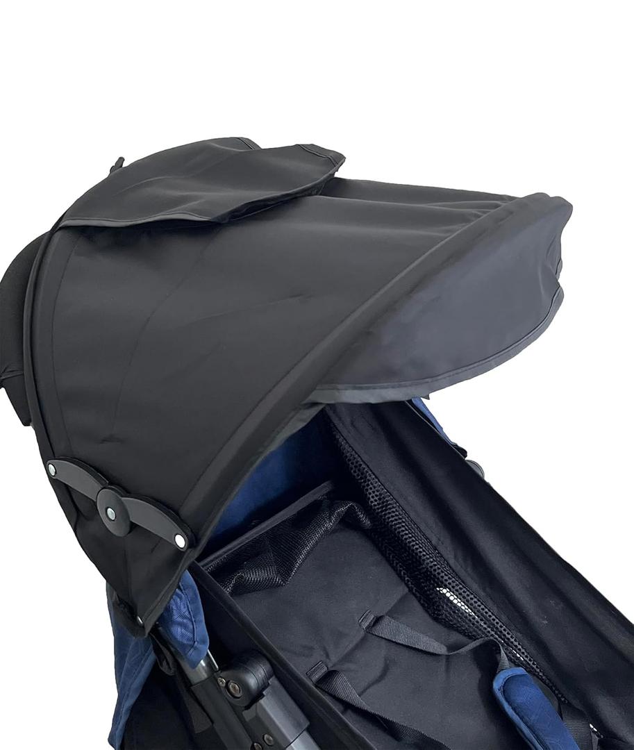 Universal Stroller Canopy Stroller Replacement Parts Shade Umbrella Stroller Canopy with Attachment Retractable Pram Sun Shade with Mesh Window Storage Pocket Adjustable (black basic version)