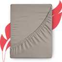 Ashton Sheets Premium 1000-Thread-Count Egyptian Cotton Twin XL Fitted Sheet Only - 16" Deep Pocket Twin XL Fitted Sheet, Easy Snug Fit, Soft Sateen Weave, Extra Long Staple Cotton XL Twin - Taupe