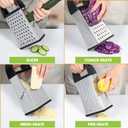 Urbanstrive Cheese Grater With Container Box Grater Stainless Steel Graters for Kitchen Cheese Shredder Parmesan Shredder Kitchen Gadgets Kitchen Tools Kitchen Gifts for Chef Dishwasher Safe Zester (Black)