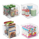 InterDesign iDesign Stackable Open-Front Storage Bins for Kitchen and Pantry Organization - Set of 4 - Clear