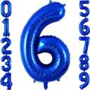 Navy blue Number 6 Balloon 40 Inch, Big Large Foil Dark Blue Number Balloons, Jumbo Giant Mylar Number 6 Balloons for 6 Year Old Birthday Party Decorations Anniversary Celebration