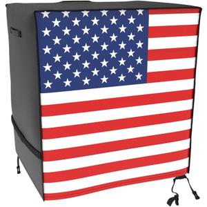 ATYARD 30-inch Outdoor Cover for Keter Unity (Small) Portable Table - UV Resistant, Breathable, All Weather (30" L x 24" W x 32" H)Black,American Flag