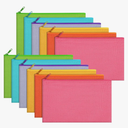 Sinzip 12 Pieces Cotton Canvas Makeup Bag, Multipurpose Cosmetic Bag with Zipper Travel Toiletry Pouch, Blank DIY Craft Bag (Multicolored B, S)