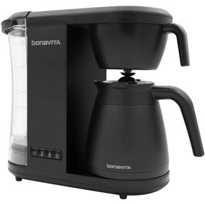 Bonavita Enthusiast 8 Cup Drip Coffee Brewer, Pour Over, SCA Certified Coffee Machine with Thermal Carafe, Stainless Steel Panel, Removable Reservoir, Matte Black