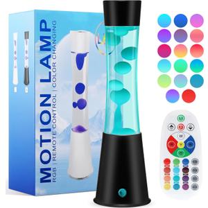 17 Colors Changing Liquid Motion Lamp with Remote,15.6" LED Night Light Relaxing Table Lamp for Kids & Adults, Liquid Light for Bedroom Home Decor (Black)