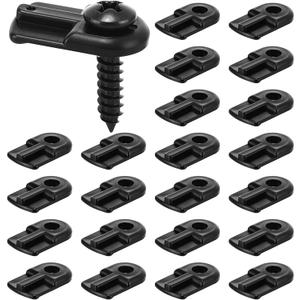 Blulu 24 Pack 13/16 x 1/2 Inches Flush Nylon Window Screen Clip with Screws Offset Clips for Fastens Storm Window, Storm Panels, Screen Door Clip(Black)